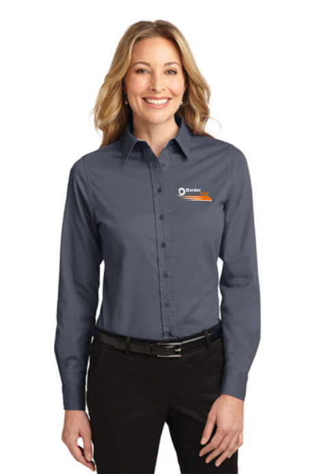 Border Tire Ladies' Long-Sleeve Easy Care Full-Button Shirt