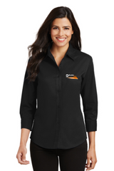 Border Tire Ladies 3/4-Sleeve Easy Care Full-Button Shirt