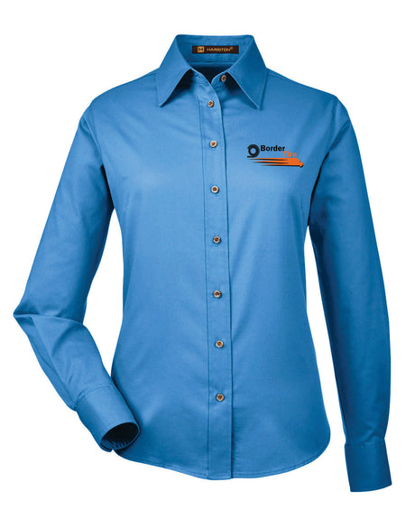 Border Tire Ladies' Easy Blend™ Long-Sleeve Twill Shirt with Stain-Release