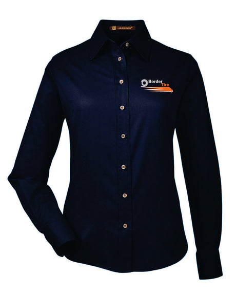 Border Tire Ladies' Easy Blend™ Long-Sleeve Twill Shirt with Stain-Release