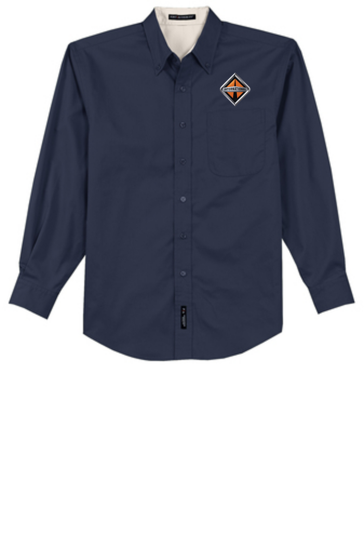 Border International Diamond Logo Long-Sleeve Easy Care Full-Button Shirt