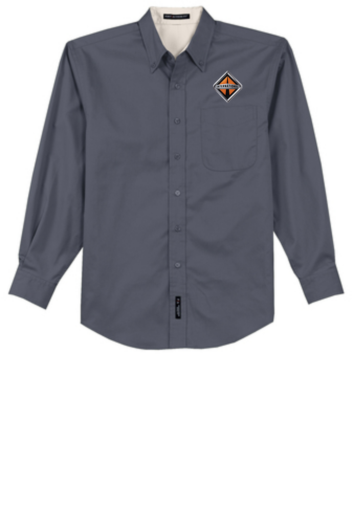 Border International Diamond Logo Tall Long-Sleeve Easy Care Full-Button Shirt
